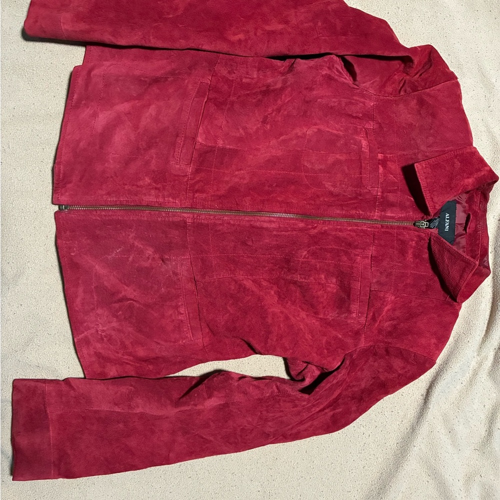 Alfani Red Leather Jacket
